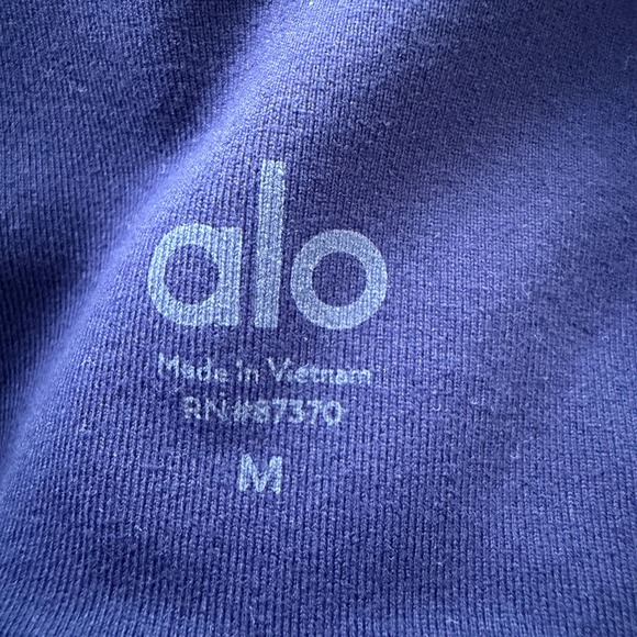 Alo Yoga Interlace Leggings Women's Size M Lace Up Sides Navy Blue Cutout - Picture 7 of 14